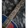 Custom 43 inch J200 series blue water ghost glossy paint abalone inlaid acoustic guitar