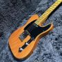Custom Tele Electric Guitar, Maple Fingerboard, Mahogany Body, Transparent Yellow Color, 6 Strings, 22 Frets
