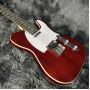 Custom Tele Electric Guitar, Maple Fingerboard, Mahogany Body, Red Color, 6 Strings, 22 Frets
