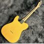 Tele Electric Guitar, Burl Maple Top, Yellow Color, Mahogany Body, Maple Fingerboard, Single Binding