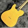 Tele Electric Guitar, Burl Maple Top, Yellow Color, Mahogany Body, Maple Fingerboard, Single Binding