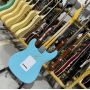 Custom Relic Aged ST Electric Guitar, Alder Body, Maple Fingerboard, Blue Color, 21 Frets