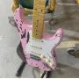 Custom Relic G-ST Electric Guitar, Pink Color, Alder Body, Maple Fingerboard, 22 Frets, Aged Guitar