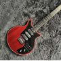 Custom Brian May Electric Guitar, Mahogany Body, Red Color, Rosewood Fingerboard, 3 Pickups