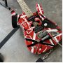 Edward Eddie Van Halen Heavy Relic Red Franken Electric Guitar Black White Stripes Floyd Rose Tremolo Bridge Frankenstein