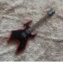 Custom B. C. Rich Style Red Rim High Gloss Black Hardware Electric Guitar with Hardcase