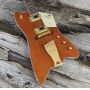 Custom BillyBo Jupiter Electric Guitar in Orange Color Cow Cactus Western Motiff Inlays