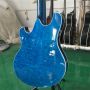 Custom Langue doc Flamed Maple Top Electric Guitar in Blue Color 6 Strings 2H Pickup Special Bridge HPL Fretboard