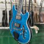 Custom Langue doc Flamed Maple Top Electric Guitar in Blue Color 6 Strings 2H Pickup Special Bridge HPL Fretboard