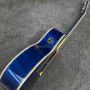 Custom Solid East Indian Rosewood Back Side OM Acoustic Guitar with Double Electronic EQ in Blue Color 