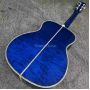 Custom Solid East Indian Rosewood Back Side OM Acoustic Guitar with Double Electronic EQ in Blue Color 