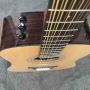 Custom 12 Strings Solid Spruce Top Acoustic Guitar in Natural Color