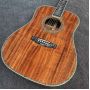 Custom 41 Inch All Koa Wood Round Body D45k Type Acoustic Guitar Abalone Inlays Ebony Fingerboard