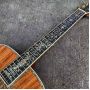 Custom 41 Inch All Koa Wood Round Body D45k Type Acoustic Guitar Abalone Inlays Ebony Fingerboard