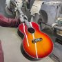 Custom Gibson SJ200 Style 43 Inch Cherryburst Solid Spruce Acoustic Guitar Abalone Maple and Koa Back