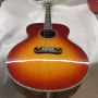 Custom Gibson SJ200 Style 43 Inch Cherryburst Solid Spruce Acoustic Guitar Abalone Maple and Koa Back