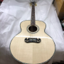 Custom SJ200 Style 43 Inch Solid Spruce Top Flamed Maple Back Side Jumbo Body Acoustic Guitar Abalone Inlays