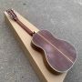 Custom Yellow Painting Martin Guitar Style Solid Spruce 39 Inch 000 Type Acoustic Guitar Abalone Ebony Open Headstock