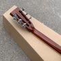 Custom Yellow Painting Martin Guitar Style Solid Spruce 39 Inch 000 Type Acoustic Guitar Abalone Ebony Open Headstock