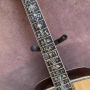 Custom Dreadnought D Body Acoustic Guitar Solid Spruce Ebony Fingerboard Abalone Flower Inlays Rosewood