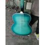 Custom Grand Acoustic Guitar, 5A All Solid Wood 43 Inch Jumbo Guitar Customized Blue Body Acoustic Guitar with Flamed Maple Back Side