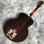 Custom Hand Engraved Design 43 Inch Jumbo SJ200 Solid Back Side Acoustic Guitar in Sunburst Color