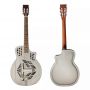Custom Grand Brass Resonator Guitar, Matt Painting Chrome Plated Brass body Cutaway Tricone Resonphonic Guitar