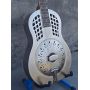 Custom Grand Vintage Chrome Metal Brass Duolian Single Cone Biscuit Resonator Guitar