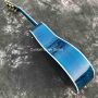 Custom 6 Strings Doves in Flight Viper Blue Acoustic Folk Acoustic Guitar 
