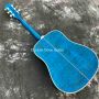 Custom 6 Strings Doves in Flight Viper Blue Acoustic Folk Acoustic Guitar 