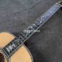 Custom Deluxe Solid Spruce Top Dreadnought Body Ebony Fingerboard 41 Inch Real Abalone Acoustic Guitar