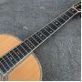 Solid Cedar Top OOO Body Ebony Fingerboard Classic Folk Acoustic Guitar with 43mm Nut Width Abalone Binding Slotted Headstock