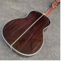 Solid Cedar Top OOO Body Ebony Fingerboard Classic Folk Acoustic Guitar with 43mm Nut Width Abalone Binding Slotted Headstock