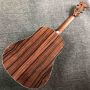 Custom Solid Cocobolo Back Side Real Abalone Inlay D Body Dreadnought Acoustic Guitar in Sunburst Color