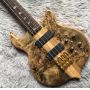 Custom 4 Strings Neck Through Body Alembic Style Electric Bass Guitar Tree Burl Top