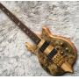 Custom 4 Strings Neck Through Body Alembic Style Electric Bass Guitar Tree Burl Top