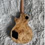Custom Gibson Style Les Paul LP Electric Guitar Nature Burl Maple Top Mahogany Body Gold Hardware