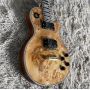Custom Gibson Style Les Paul LP Electric Guitar Nature Burl Maple Top Mahogany Body Gold Hardware