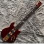 Custom Alembic Style Stanley Clarke 4 Strings Neck Thru Body Electric Guitar Bass in Red Color