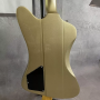 Custom GB Firebird Style Electric Guitar in Gold Color Solid HPL Fretboard HH Pickups Mahogany Body