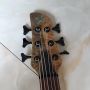 Custom 6 Strings Natural Ash Burl Spalted Maple Top Neck Through Body Electric Bass Guitar Black Imported Hardware​, Accept Bass OEM