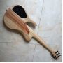 Custom 6 Strings Natural Ash Burl Spalted Maple Top Neck Through Body Electric Bass Guitar Black Imported Hardware​, Accept Bass OEM