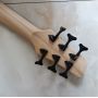 Custom 6 Strings Natural Ash Burl Spalted Maple Top Neck Through Body Electric Bass Guitar Black Imported Hardware​, Accept Bass OEM