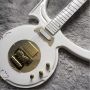 Custom Big Prince Arrow Inlay Gold Hardware Electric Guitar in White