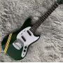Custom Mustang Electric Guitar Metallic Green S-S Pickups Chrome Hardware