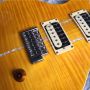 Custom Flamed Maple Top Electric Guitar with Bird Inlay and Chrome Hardware in Yellow PRS Style Guitar