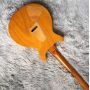 Custom Flamed Maple Top Electric Guitar with Bird Inlay and Chrome Hardware in Yellow PRS Style Guitar