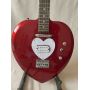 Custom Heart Shaped Electric Guitar in Black Short Scale Mahogany Body Humbucker Pickups Professional Guitar
