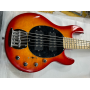 Custom 5 Strings Cherry Sunburst Electric Bass Guitar Maple Fretboard with Active Pickup and Black Pickguard