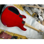 Custom 5 Strings Cherry Sunburst Electric Bass Guitar Maple Fretboard with Active Pickup and Black Pickguard